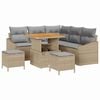 vidaXL Ensemble de canap&eacute; de jardin 8 pc 7 place Beige Poly rotin