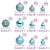 vidaXL Boules de No&euml;l 100 pcs turquoise 3 / 4 / 6 cm