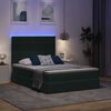 vidaXL Lit avec rangement et LED Vert fonc&eacute; 140 x 190 cm Velours