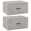 vidaXL Tables de chevet murales 2 pcs Gris b&eacute;ton 50x36x25 cm