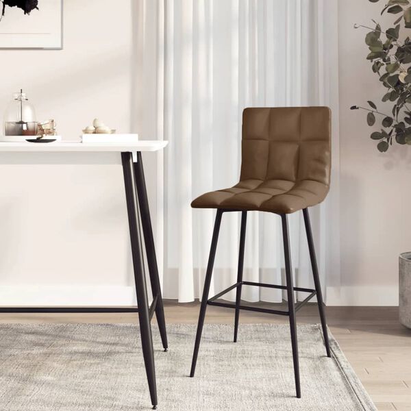 vidaXL Tabouret de bar Marron fonc&eacute; Similicuir
