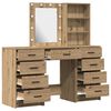 vidaXL Table de Toilette avec tiroir 3 pcs Marron 40 x 41 x 135 cm