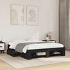 vidaXL Cadre de lit sans matelas noir 150x200 cm bois d'ing&eacute;nierie