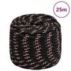 vidaXL Corde de bateau Noir 16 mm 25 m Polypropyl&egrave;ne