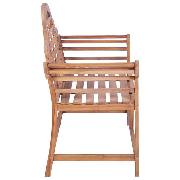 vidaXL Banc de jardin avec coussin vert 120 cm Bois de teck massif