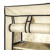 vidaXL Armoire &agrave; chaussures avec housse Cr&egrave;me 57x29x162 cm Tissu