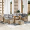 vidaXL Ensemble de canapé de jardin 11 pcs Beige et Gris clair