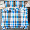 vidaXL Ensemble de housse de couette Bleu et gris 240x220 cm Coton