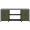 vidaXL Ensemble de rangement cuisine avec &eacute;tag&egrave;re 3 pcs Vert olive