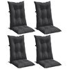 vidaXL Coussins de chaise &agrave; dossier haut lot de 4 anthracite m&eacute;lang&eacute;