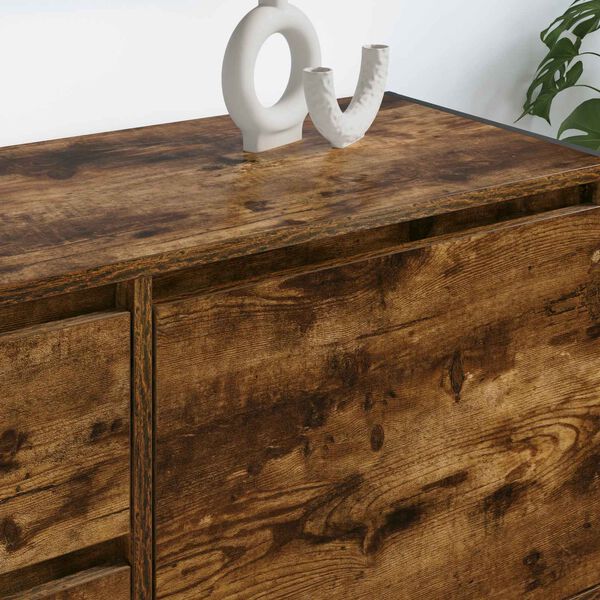 vidaXL Meuble TV Ch&ecirc;ne Fum&eacute; 100 x 36 x 49.5 cm Bois d'ing&eacute;nierie