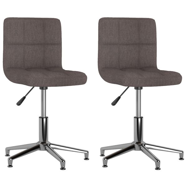 vidaXL Chaises pivotantes &agrave; manger lot de 2 taupe tissu