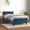 vidaXL Sommier &agrave; lattes de lit avec matelas Bleu fonc&eacute; 100x200 cm