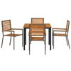 vidaXL Ensemble de salle &agrave; manger pour jardin 5 pcs Gris et marron