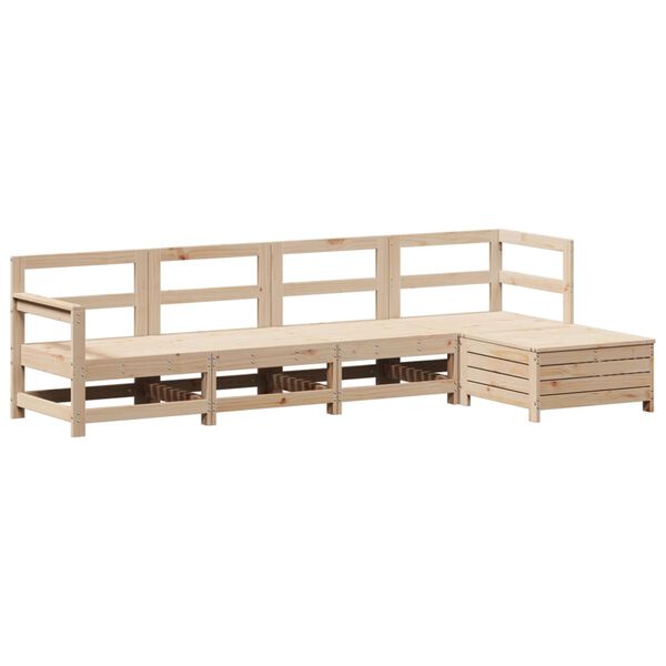 vidaXL Salon de jardin 5 pcs bois de pin massif