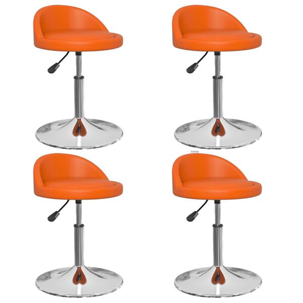 vidaXL Chaises pivotantes &agrave; manger lot de 4 orange similicuir