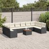 vidaXL Ensemble de canap&eacute; de jardin avec coussin 11 pcs Noir polyrotin