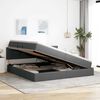 vidaXL Lit avec rangement et matelas Gris fonc&eacute; 200 x 200 cm