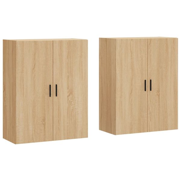 vidaXL Armoires murales 2 pcs ch&ecirc;ne sonoma 69,5x34x90 cm