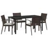 vidaXL Ensemble de salle &agrave; manger pour jardin 5 pc Marron et Noir