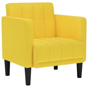vidaXL Fauteuil canap&eacute; avec accoudoirs tissu jaune clair 53 cm