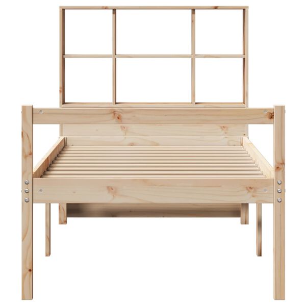 vidaXL Lit biblioth&egrave;que sans matelas 90x190 cm bois de pin massif