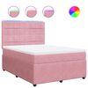 vidaXL Sommier &agrave; lattes de lit avec matelas Rose 160x200 cm Velours
