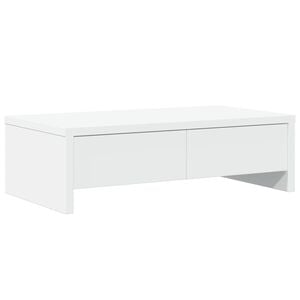 vidaXL Support de moniteur avec tiroirs blanc bois d'ing&eacute;nierie