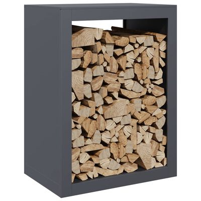 vidaXL Portant de bois de chauffage anthracite 60x40x80 cm acier