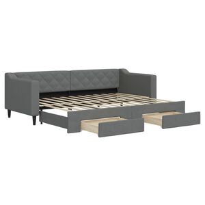 vidaXL Lit de jour avec gigogne et tiroirs sans matelas 80x200 cm