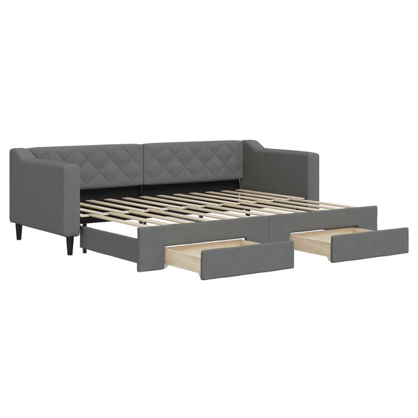 vidaXL Lit de jour avec gigogne et tiroirs sans matelas 80x200 cm