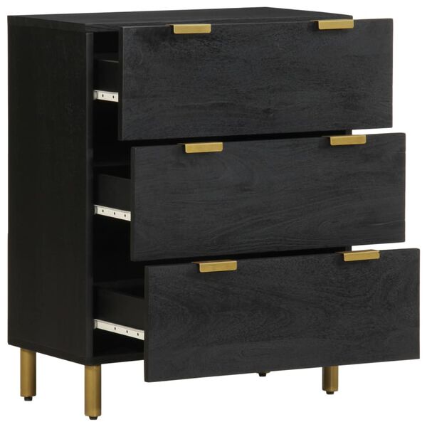vidaXL Buffet noir 60x33x75 cm bois d'ingénierie