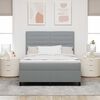 vidaXL Lit &agrave; ressorts avec matelas Gris clair 160 x 200 cm tissu