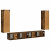 vidaXL Ensemble de meuble TV mural 4 pcs Ch&ecirc;ne fum&eacute; Bois d'ing&eacute;nierie