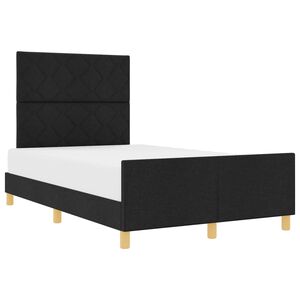 vidaXL Cadre de lit avec t&ecirc;te de lit Noir 120 x 200 cm tissu