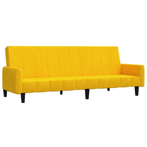 vidaXL Canap&eacute;-lit &agrave; 2 places Jaune Velours