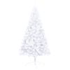vidaXL Demi-arbre de No&euml;l artificiel pr&eacute;-&eacute;clair&eacute; et boules blanc 120cm