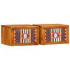 vidaXL Cabinet de chevet 2 pi&egrave;ces Marron 35 x 30 x 22 cm