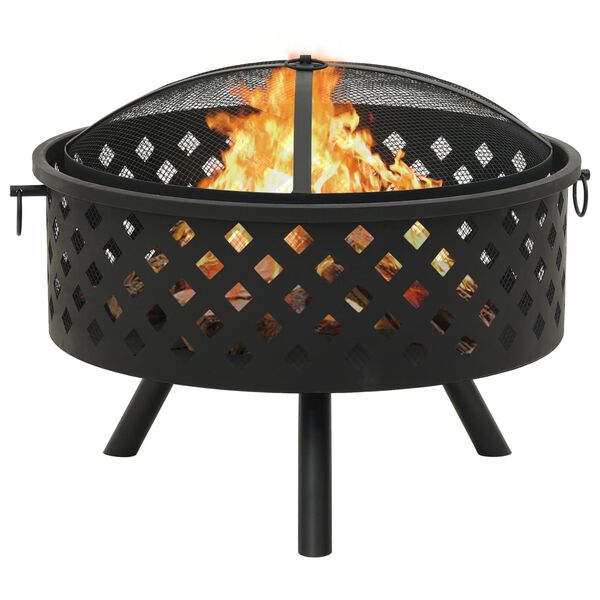 vidaXL Foyer avec tisonnier 68 cm XXL Acier