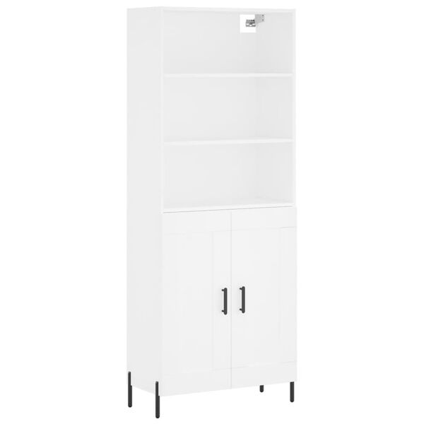 vidaXL Buffet haut Blanc 69,5x34x180 cm Bois d'ingénierie