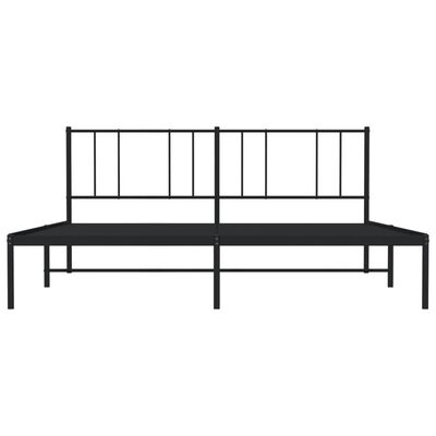 vidaXL Cadre de lit métal sans matelas avec tête de lit noir 193x203cm