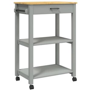 vidaXL Chariot de cuisine MONZA 60x40x88,5 cm gris bois massif de pin