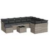 vidaXL Salon de jardin 11 pcs avec coussins gris clair r&eacute;sine tress&eacute;e