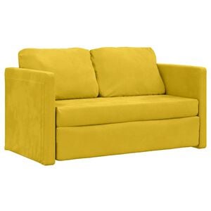 vidaXL Canap&eacute;-lit 2 en 1 jaune fonc&eacute; 122x204x55 cm velours