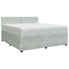 vidaXL Lit boxspring avec matelas Gris clair 140 x 190 cm Velours