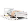 vidaXL Cadre de lit sans matelas blanc 100x200 cm bois de pin massif