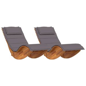 vidaXL Transat 2 pc Bois d'Acacia Massif Marron