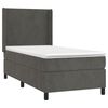 vidaXL Sommier &agrave; lattes de lit et matelas Gris fonc&eacute; 90x190 cm Velours