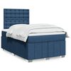 vidaXL Sommier &agrave; lattes de lit avec matelas bleu 120x190 cm tissu