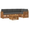 vidaXL Ensemble de canap&eacute;s d'ext&eacute;rieur 6 pc Naturel et Anthracite